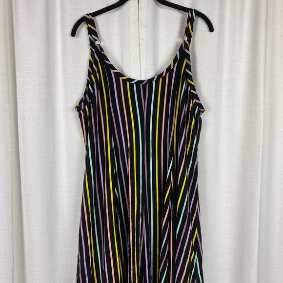 Torrid Black Stripe Challis Trapeze Tank Maxi Dress Sz.2 - Picture 11 of 15